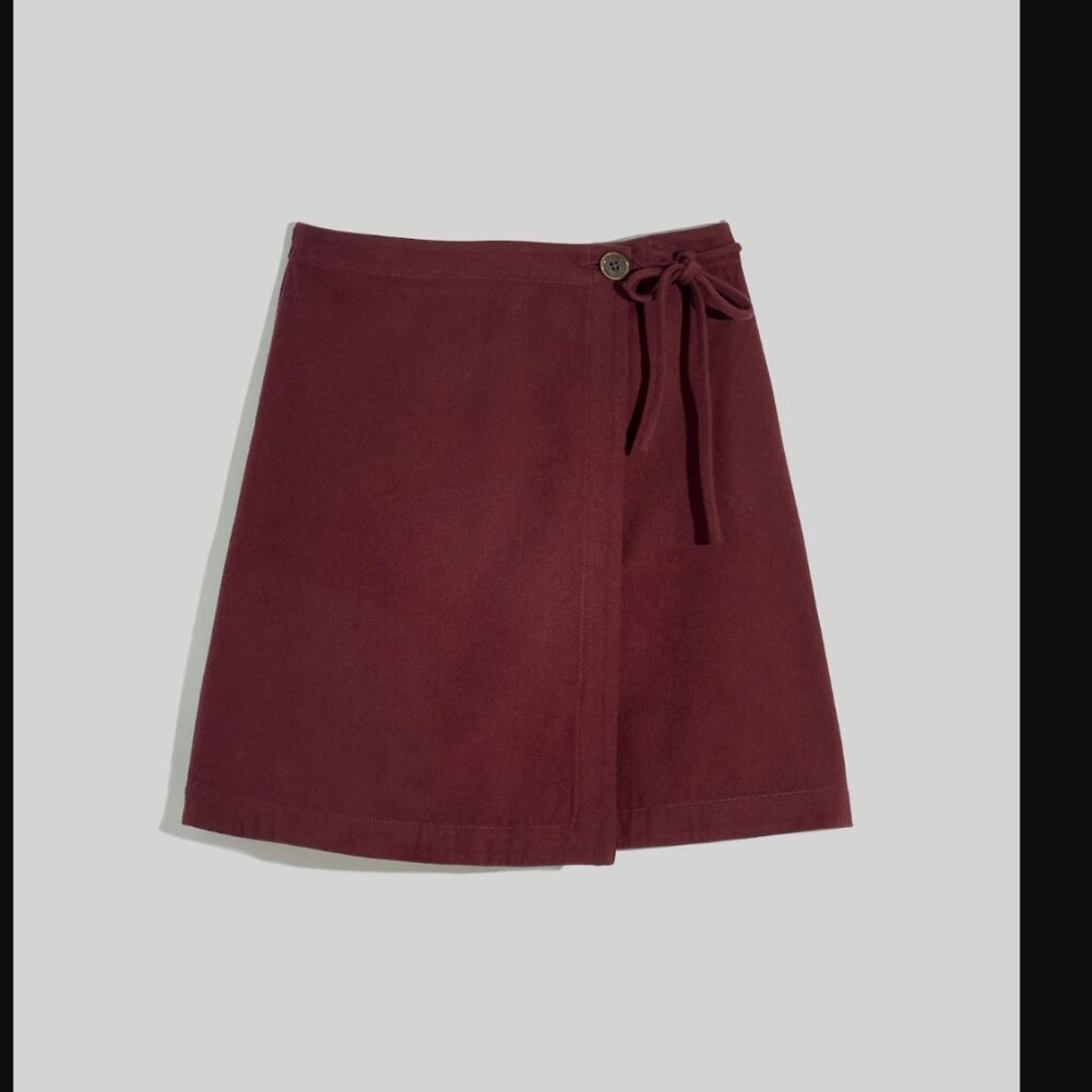 Madewell Moleskin Side-Tie Mini Skirt in Chocolate Size 8 - Picture 4 of 8